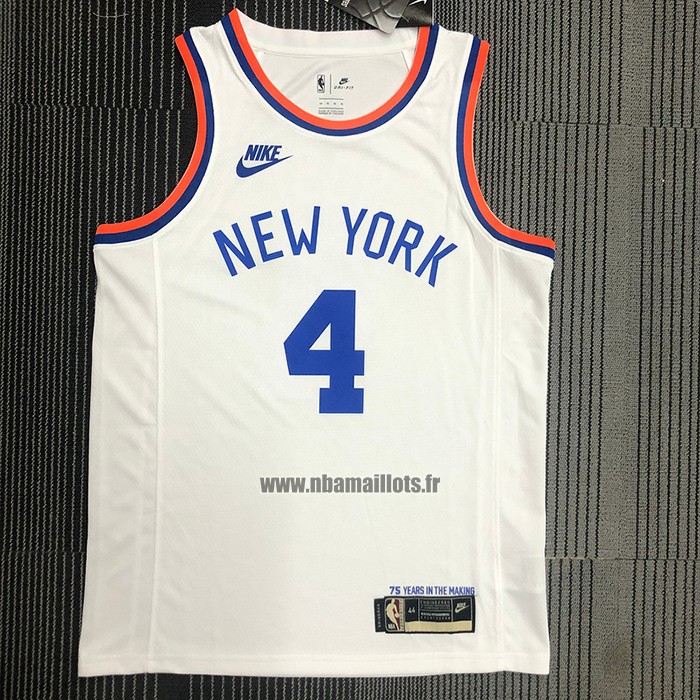 Maillot New York Knicks Derrick Rose NO 4 75th Anniversary Blanc